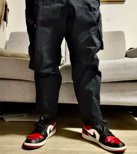 李宁黑色运动休闲工装裤 版型:直筒 尺码:...