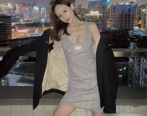 潮牌ins风smfk反光字性感修身无袖网球...