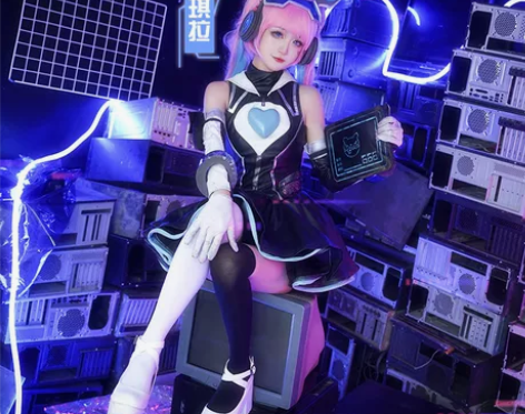 王者荣耀cos服假发全套安琪拉心灵骇客co...