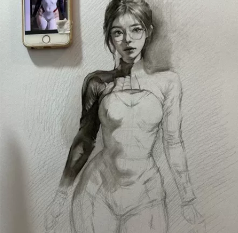 素描画像彩铅人物头像定制水彩肖像画代画真人...