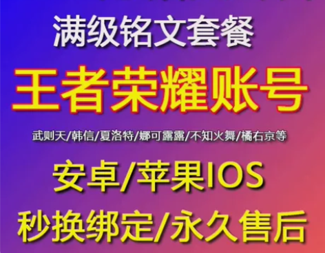 王者荣耀 金币号铭文号水晶号 韩信夏洛特艾...