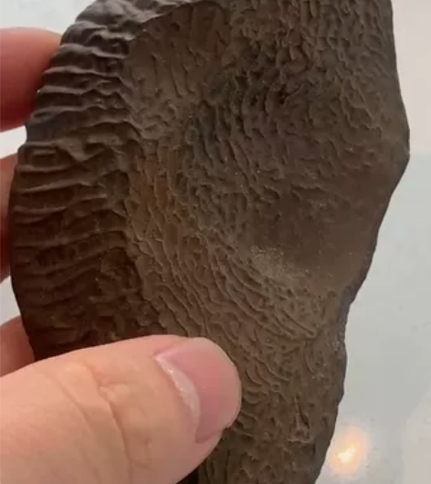 新疆泥石 标本，波浪的线条有点意思，可以当...