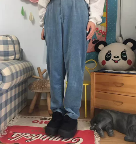 ?包邮闲置啦~ 全新！偏修身复古休闲裤女秋...