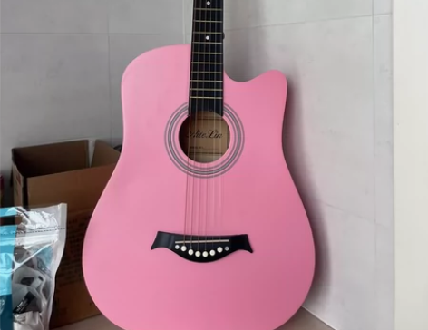 AITE LIN正品民谣木质吉他38寸粉色...