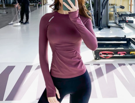 【狂欢价】健身长袖女性感紧身韩版运动上衣修...