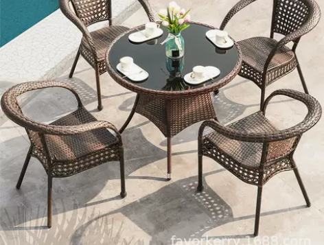 户天椅晒室闲椅休套三桌藤庭防藤阳编露台子外...