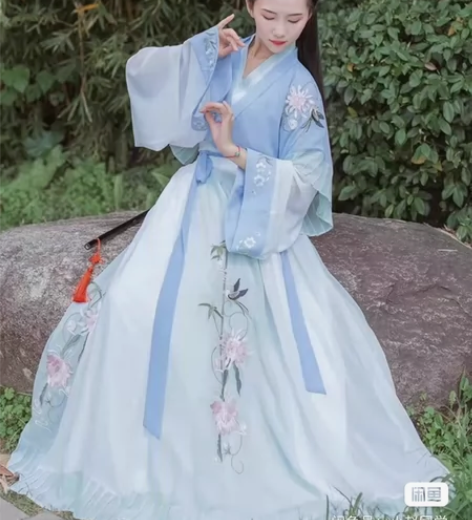 【汉服出租】 汉衣晟道子风晋制齐腰襦裙交窬...