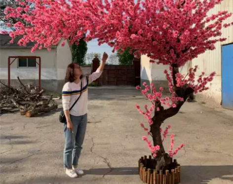 仿真桃花树室内外装饰假桃树许愿树商场摆设红...