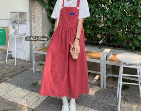 ?工装背带连衣裙女装夏季2021年新款长裙...