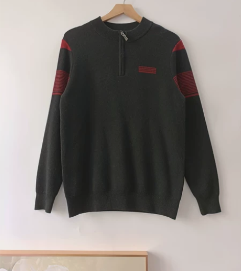 全新南极人31羊毛男士加厚拉链圆领毛衣秋冬...