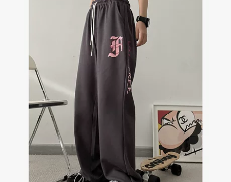 CBX原创潮牌深灰色印花运动裤女爵士舞街舞...