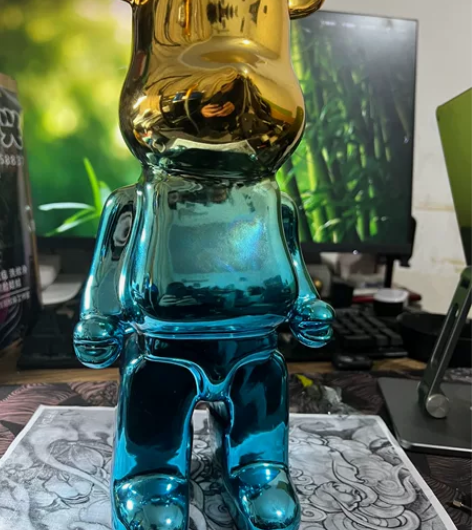 暴力熊客厅摆件潮玩简约酒柜电视柜电镀陶瓷装...