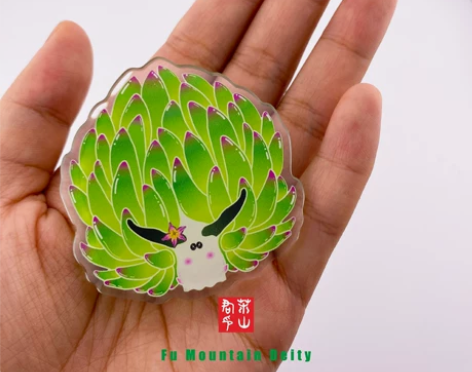 原创设计绿色海蛞蝓可爱手机支架气囊小众个性...