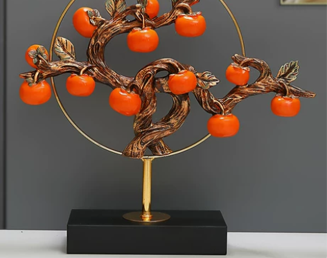 客厅装饰品 乔迁搬新家摆件轻奢玄关博古架柿...