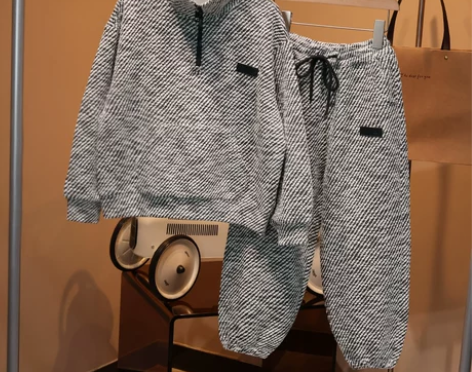 新款男童潮帅气时髦套装2024运动新款儿童...