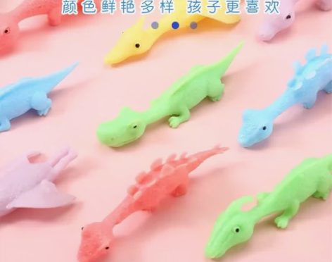 恐龙手指创意弹射玩具环保解压TPR软胶小恐...