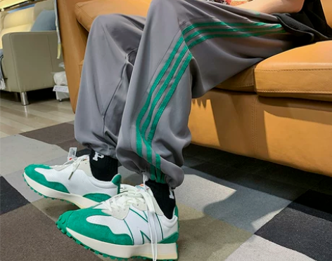 冰丝垂感裤男士夏季潮牌束脚运动九分裤高街i...