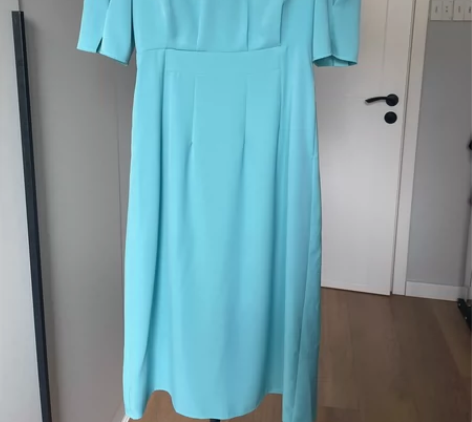 张阿星 长款连衣裙,湖蓝色,S码 穿过一次...