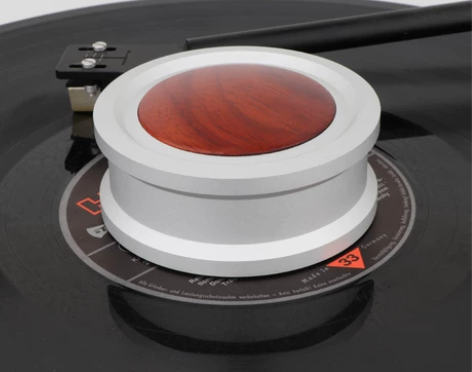 唱片机LP黑胶压镇纯铝红木290G皮垫加倍...