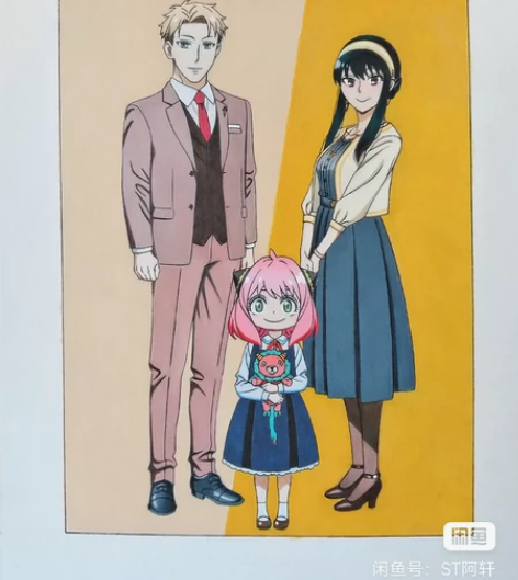 动漫手绘装饰画 《间谍过家家》  作品尺寸...