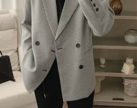 阿茶与阿古千鸟格西装外套男ins潮牌秋季新...