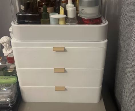 少女心放映室桌面收纳盒大容量化妆品抽屉式收...