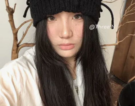 Three N秋冬纯手工编织蝴蝶结渔夫帽子...