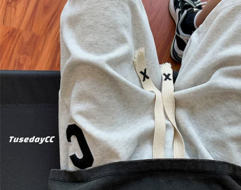 字母刺绣短裤男生夏季美式复古休闲中裤潮牌宽...