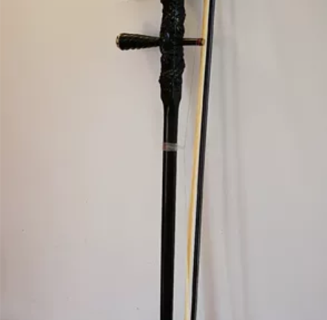 龙头黑檀木二胡，雕刻工艺精湛，蟒皮方正，9...