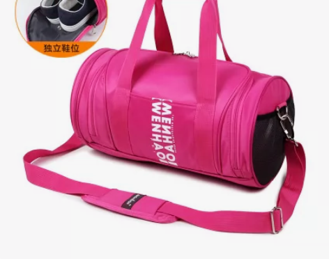 女运动健身包手提 斜跨鞋位圆筒包男 旅行背...