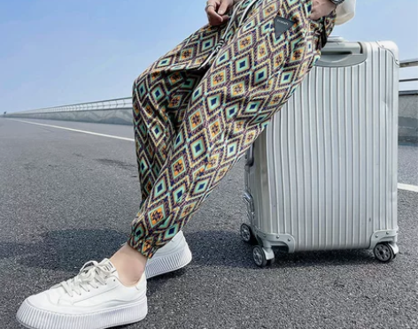 ins痞帅休闲裤子男士韩版修身束脚百搭潮牌...