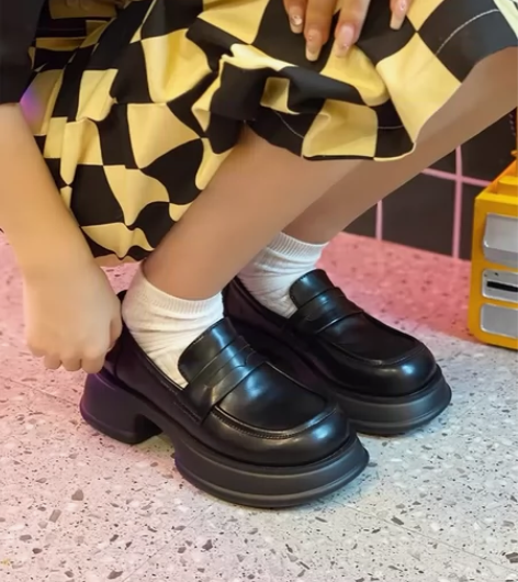 喵唔的天空JK小皮鞋女2023年厚底乐福鞋...