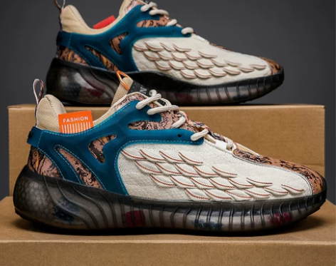 唐狮男鞋2024新款春季潮流网面透气跑步椰...