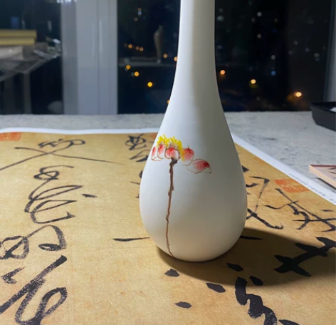 若干年前的景德镇瓷器，花瓶精美，亲手绘制 ...