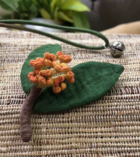 优尚小主原创：八月桂花香，桂花胸针，布艺胸...