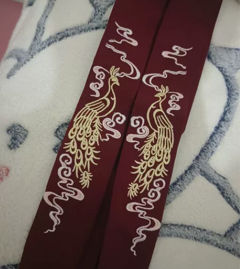 玉术汉服刺绣发带+扇子 长140cm