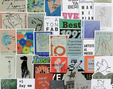 50张拼贴法式波普艺术贴纸ins风手帐手机...