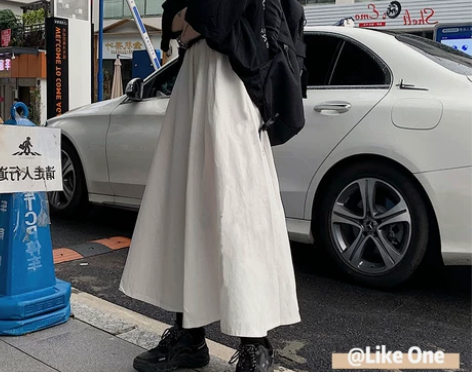 春夏季半身裙2022年新款日系高腰显瘦白色...