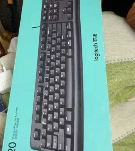 全新罗技K120有线键盘笔记本电脑商务办公...