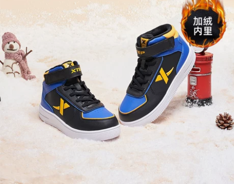 ?特步童鞋女童板鞋男童篮球鞋高帮儿童运动鞋...