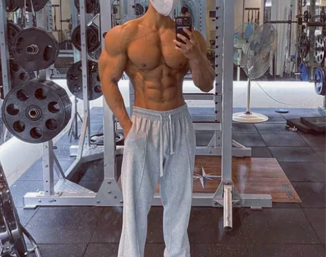 美式灰色卫裤运动健身直筒裤子春秋季训练宽松...