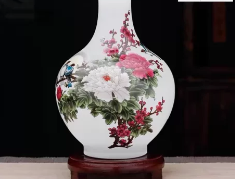 景德镇陶瓷月亮光赏瓶工艺花瓶 感兴趣的话点...