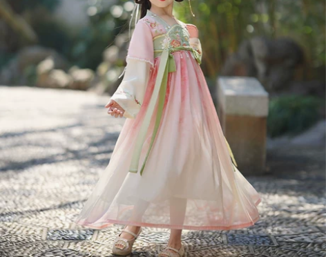 汉服女童春夏款唐装古风超仙中国风连衣裙古装...
