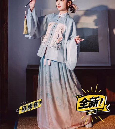 【十三余 小豆蔻儿】[玉琴清夜]印花方领补...