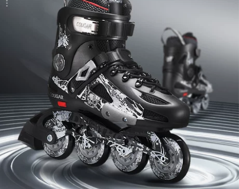 美洲狮溜冰鞋成人轮滑鞋直排轮男女单排旱冰鞋...