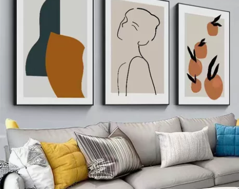 包邮亏本9.9 客厅玄关一套三副装饰画清理...