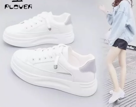 原价89，啄木鸟厚底板鞋女士小白鞋百搭运动...