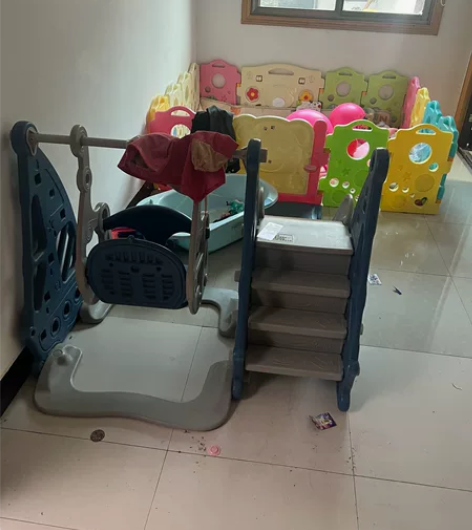 澳乐儿童围栏加滑滑梯一整套，长1.9米宽1...