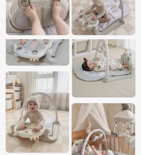 贝易脚踏钢琴婴儿健身架宝宝0-1岁益智早教...