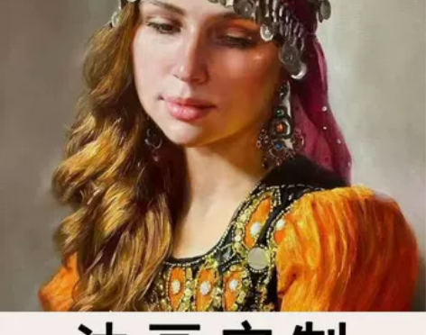 油画定制照片纯手绘油画人像真人肖像宠物自画...